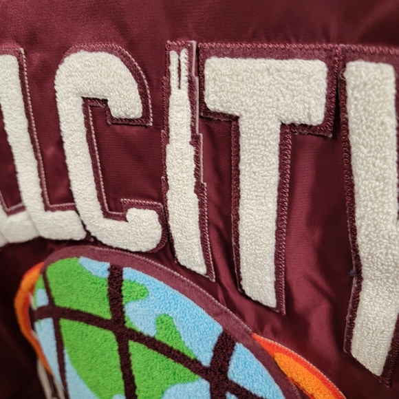 Just Don x ALL CITY Mens Snap Up Basketball Jacket Sz Medium Burgundy Ret $195 - Picture 12 of 14